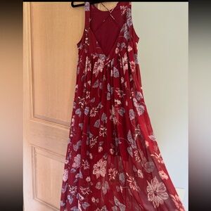 Free People Red Floral Maxi Dress